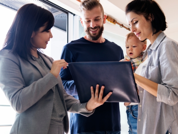 Family buying new house