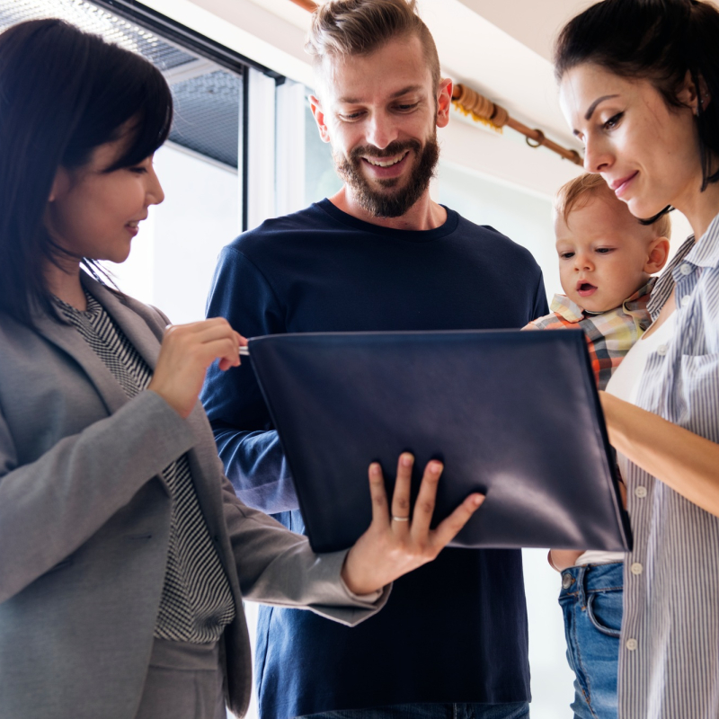 Family buying new house